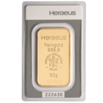 Guldtacka 100 gram -  Heraeus - Präglad thumbnail
